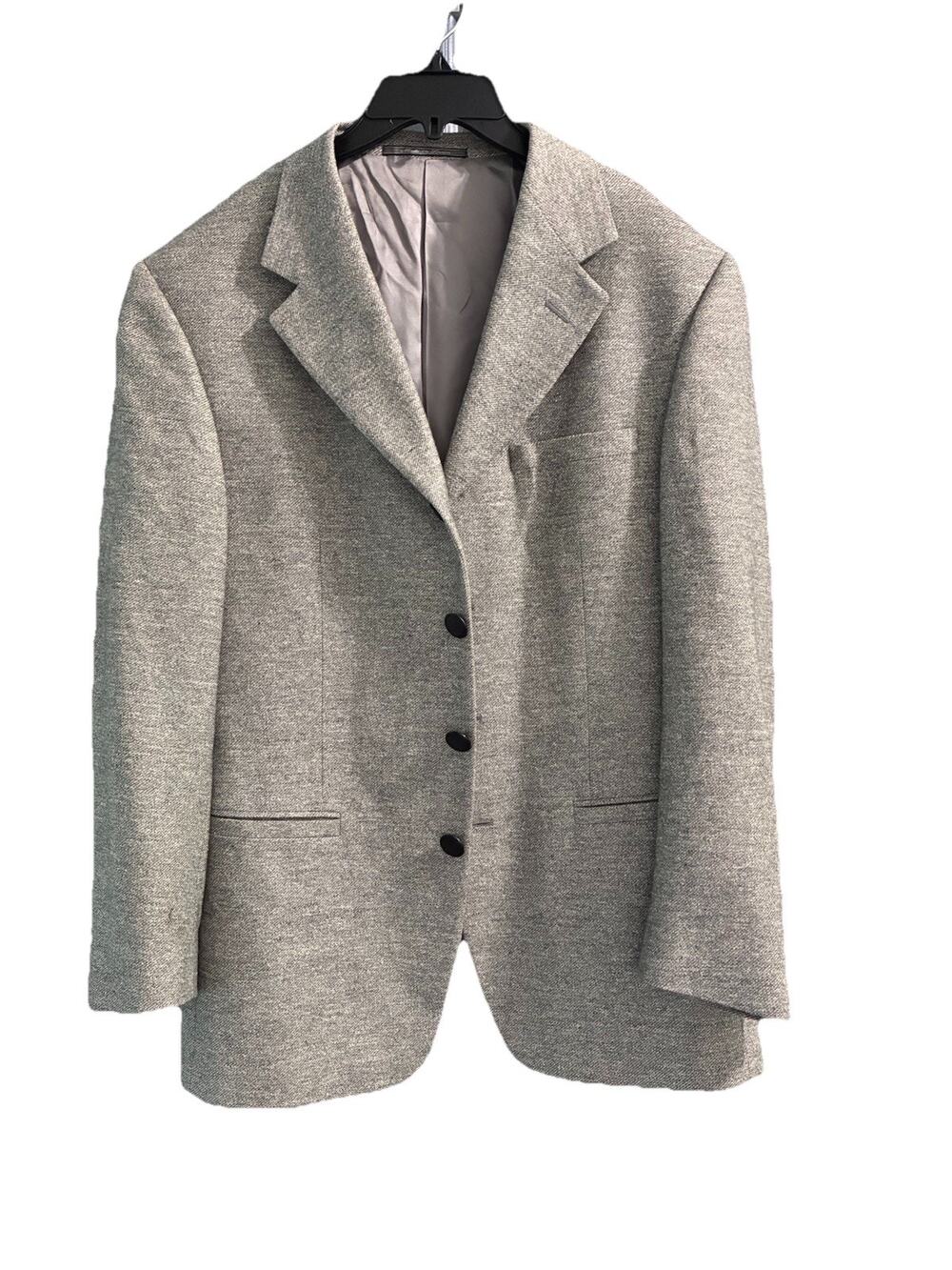 Vtg Versace Classic V2 X Bernini Blazer 4 Button Gray Mens Wool Silk 48